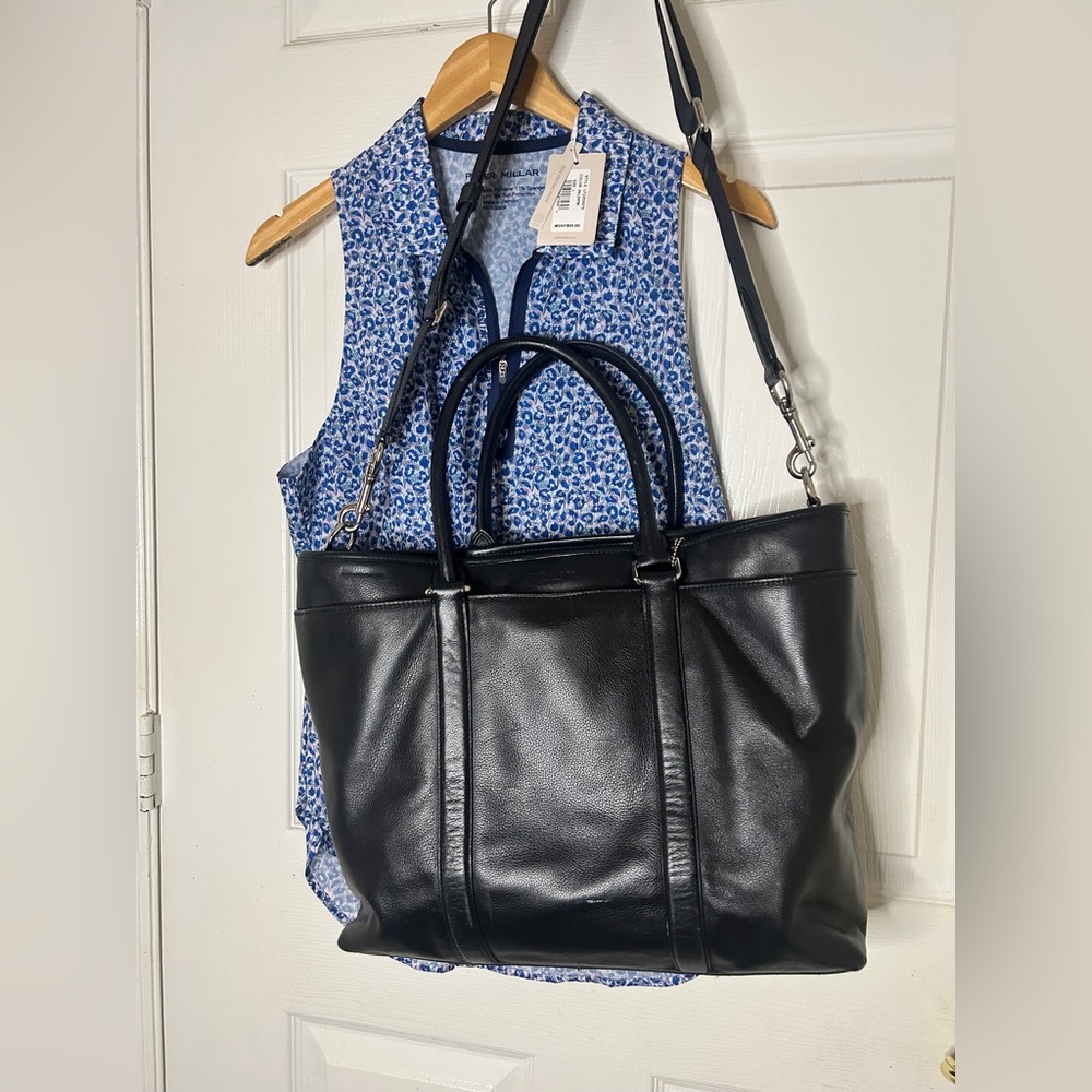 Coach Black Leather Tote Bag